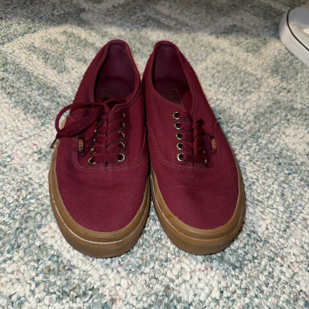 Vans Burgundy Canvas Sneakers